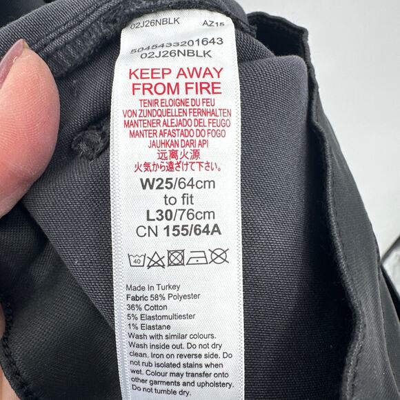 Topshop The Iconic Joni High Rise Skinny fit in Coated Black Size 25 NWT - Picture 8 of 9